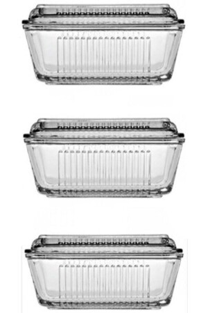 Butter and Breakfast Glass Storage Container Set of 3 97711 072oa TTKCS - Paşabahçe