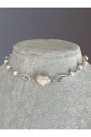 Butterfly Angel Winged Choker Pink Bead Pearl Necklace - Sleyshop