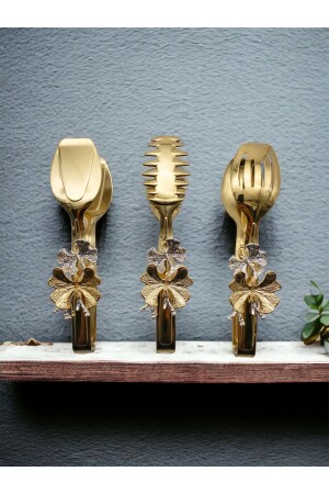 Butterfly Gold Salad - Pasta and Cake Serving Tongs - Stainless Steel Dining Tongs Set - Fiyakalı Ürünler Atölyesi