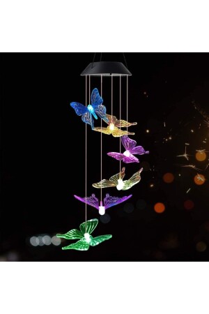 Butterfly Motif Decorative Garden Balcony Ornament Solar LED - Exeo