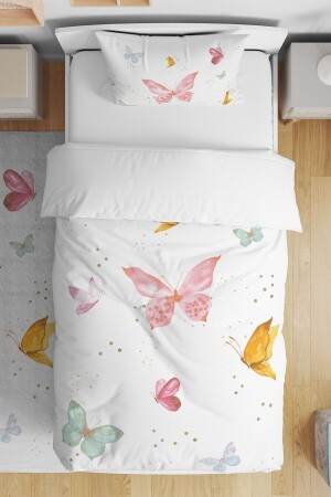 Butterfly Valley Patterned Single Baby Kids Duvet Cover Set - Evpanya