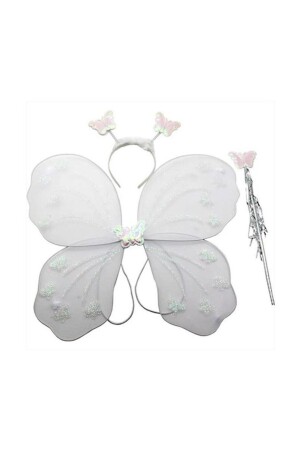 Butterfly Wing Set Wing-Crown And Scepter White (37 cm * 50 cm) - Can