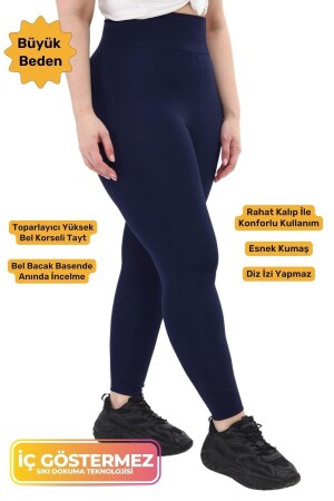 Büyük Beden Konfor Modeli Toparlayıcı Inceltici Özellikli Yazlık Curve Yüksek Bel Spor & Günlük Tayt - Tarzımsüper