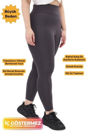 Büyük Beden Konfor Modeli Toparlayıcı Inceltici Özellikli Yazlık Curve Yüksek Bel Spor & Günlük Tayt - Tarzımsüper