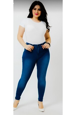 Büyük Beden Likralı Koyu Yıpratmalı Battal Jeans Toparlayıcı beden Tablomuz Mevcut - Lixera
