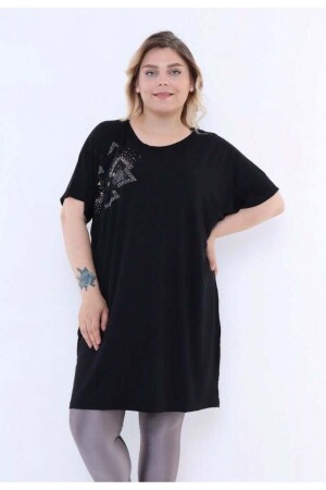 Büyük Beden Tunik-Siyah PB248 - Pelek Butik