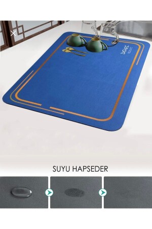 Büyük Boy 50x40cm Kauçuk Bulaşık Kurutma Matı Masa Örtüsü Katlanabilir Tezgah Üstü Bulaşıklık ew-bls123 - KÜÇÜK EW