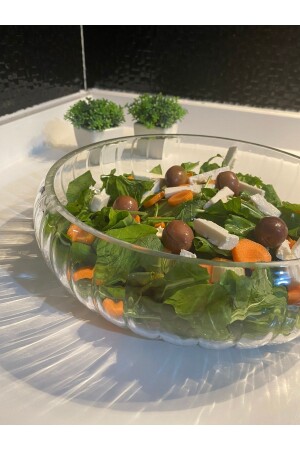 Große Salatschüssel/Präsentationsplatte aus Glas MG/SLTKASE - Multiamo