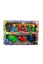Büyük Figür 6 Karekter 3 Arabalı 9'lu Set 62323252333121 - Pj Masks