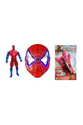 Büyük Set Işıklı Örümcek Adam Işıklı Maske Ağ Atan Eldiven 1839 - Spiderman