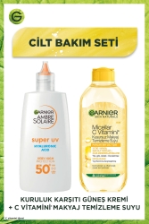 C Vitamini Kusursuz Makyaj Temizleme Suyu & Ambre Solaire Koyu Leke Karşıtı Güneş Koruyucu Yüz Kremi PKTCVTMKYJTMZLMGNŞKRM - Garnier