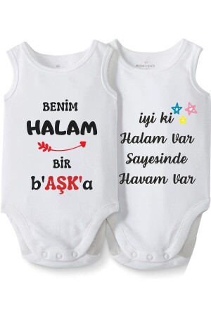 Cactus Baby Hala Written 2 Pack Baby Gift Sleeveless Printed Cotton White Baby Body chd8SFhala63 - CACTUS COLLECTION