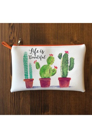 Cactus Patterned Clutch Bag - Filemo Tasarım