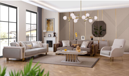 CaddeYıldız Gold Sofa Set V2 - Cadde Yıldız