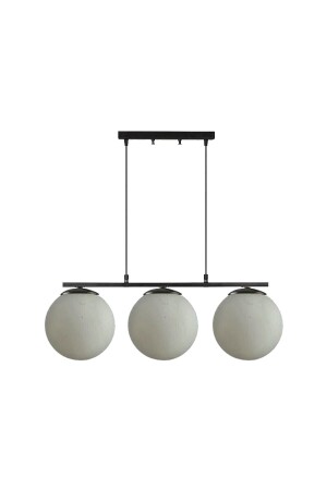 Caesar White Glass Living Room - Kitchen - Bedroom Black Modern Design 3-Piece Chandelier LA12000030 - Modavize