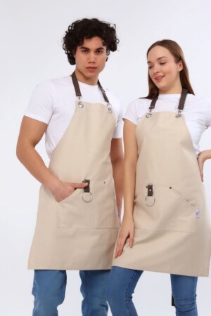 Café, Barista, Friseur, Barkeeper, Florist, Küche, Schürzen, schmutzabweisend, Herren, Damen, Beige Farbe 5-001 - Monki Haus