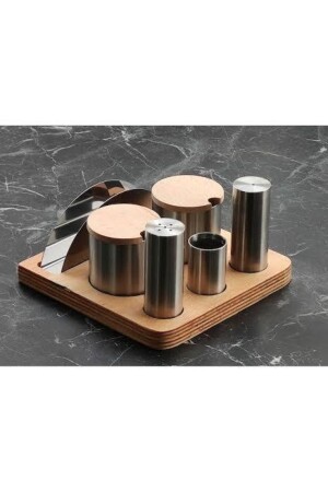 Café Restaurant Diner Salzstreuer Pfefferstreuer Gewürzstreuer Zahnstocherhalter Serviettenhalter Set Cafe Edelstahl 122 KLZ0908713830 - Kısmetim çeyiz