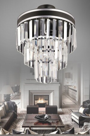 Çağla 3 Piece Black Chrome Gilded 30 Luxury Modern Chandelier TYC00411573562 - KUZEY AYDINLATMA