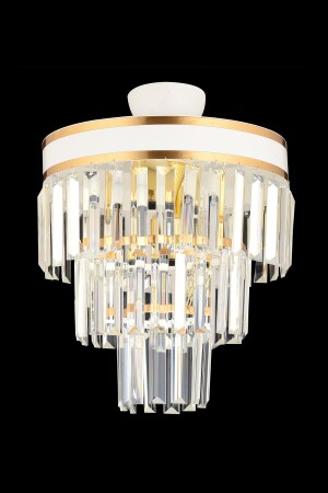 Çağla 4 Piece White to Gold Gilded 30 Luxury Modern Living Room Chandelier 4050 - KUZEY AYDINLATMA