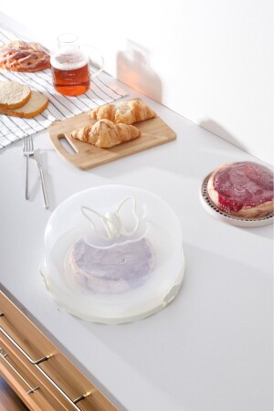 Cake Cake Storage Container - Cake Glass - Locked Pyrex Transport Container HMNV-KEK-FNS-L00501-QLUX - HOMENIVA