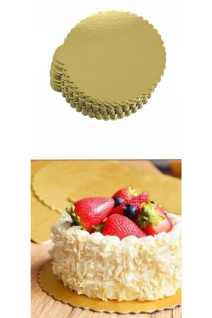 Cake Mat Wipes 50 Pieces Gold 20 Cm HYL04 - Hayal Aksesuar