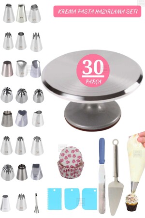 Cake Preparation Set 30 Pieces Cream Holder I Cream Bag I Stand I Knife I Spatula I Capsule I Plaster 003. JTS220 - Jet's Home