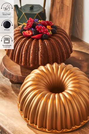 Cake Pro Sliced ​​Gold Cast Cake Mold - Karaca