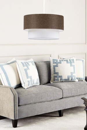 Cake Single Pendant Lamp Chandelier Dark Brown Fabric Bedroom Living Room Hall Lighting 1071967 - HOMİNG