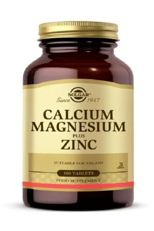 Calcium Magnesium Plus Zinc 100 Tablet(kalsiyum Magnesyum Magnezyum Plas Zink) - Solgar