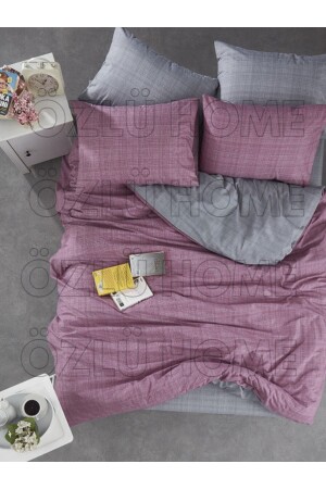 Calico New Generation Bed Sheet Elastic Double Sided Double Duvet Cover Set plain patternnevresim - Özlü Home