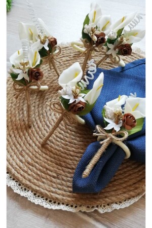 Calla Lily Bouquet 6-Piece Napkin Ring - Cwolf