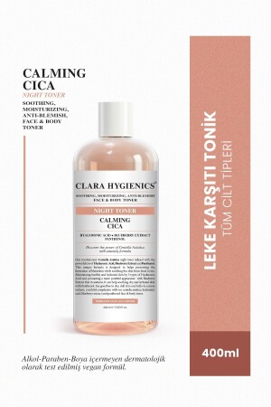 Calming Cica Anti-Blemish Calming Moisturizing Effective Vegan Face and Body Night Tonic 400ml CH101 - Clara Hygienics