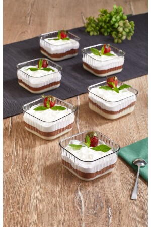 Calo Set mit 6 quadratischen Servierschalen für Desserts und Snacks 6LIMAGNOLIA - Vienev
