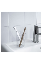 Cam Diş Fırçalığı Yükseklik: 11 cm İkea Banyo İçin Şeffaf Cam Fırçalık TZPZ233 - IKEA