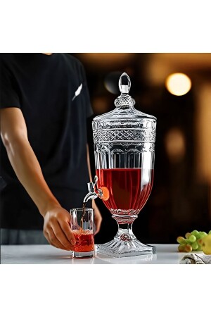 Cam Kristal sürahi LİMONATA. Potakal. meyve suyu, soğuk kahve 2 LT dispenser musluklu EH4781 - SADO