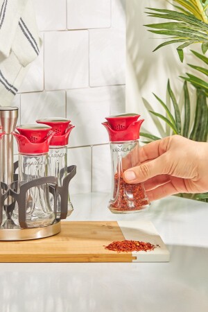 Cam Nori Round 7 Piece Spice Set Red 7 Piece 153. 03. 06. 5742 - Karaca