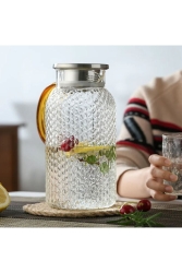 Cam Sürahi Yuvarlak Buzlu Cam SA6866 SA6866RP - Rossel Premium