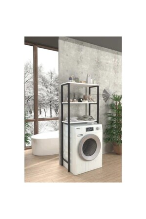Çamaşır Makinası Üstü Beyaz Düzenleyici Raf 3 Raflı Banyo Düzenleyici bet050 - Genel Markalar