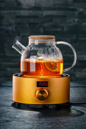 Cambu Bamboo Elegance - Heat Resistant 900 ml Glass Teapot with Strainer Herbal Teas - Borosilicate - Jug - Comprox