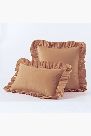 Camel Country Ruffle Rectangular Throw Pillow Cover Soft Textured Vintage-Scandinavian-Bohemian-Christmas - Bc Home