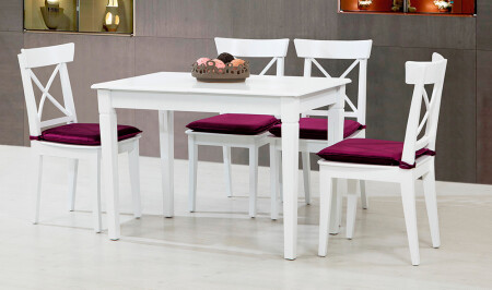 Camel Dining Table Set - White - Cadde Yıldız