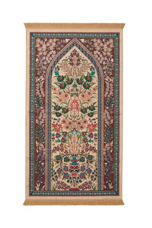 Camel Velvet Carpet Prayer Rug - Bursa İpek