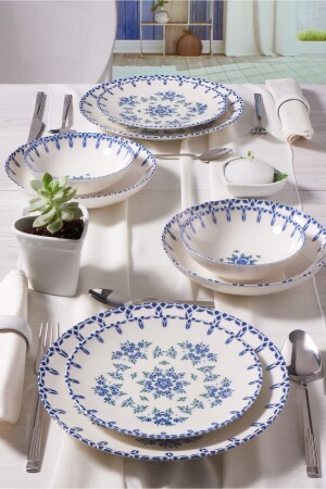 Camelia 24 Piece Bone Dinner Set for 6 People - 1654 PR. 0000000GBSATN24Y4R1654 - Güral Porselen
