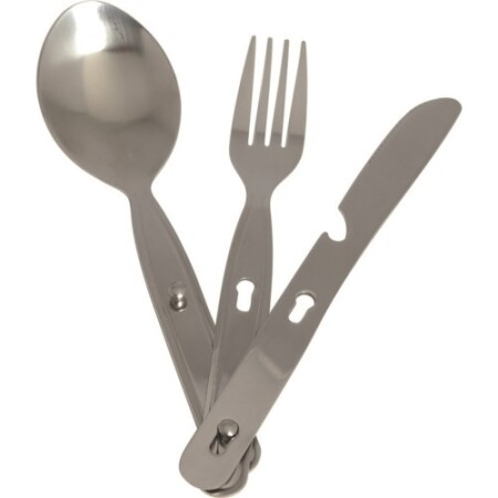 CAMPING 3-PC S/STEEL EATING UTENS. - MIL-TEC