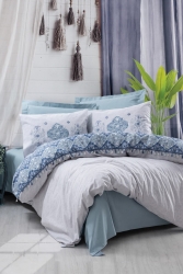 Candy Double Duvet Cover Set Jeni Blue 1817p - Cotton Box