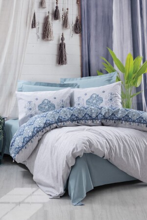 Candy Double Duvet Cover Set Jeni Blue 1817p - Cotton Box
