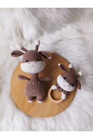 Candy Giraffe Sleeping Buddy und Rassel Amigurumi Strickspielzeug P755S325 - Toyscity