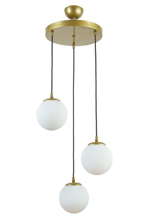 Candy Modern Design Cafe - Kitchen - Living Room Antique Color White Glass 3-Piece Chandelier CAN3 - Modavize