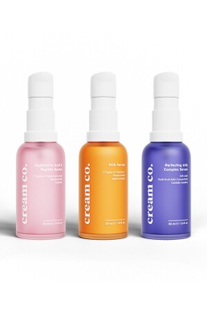 Canlandırıcı Leke Akne Karşıtı Gözenek Sıkılaştırıcı Pürüzsüzleştirici Yenileyici Serum Bakım Seti CC121 - Cream Co.