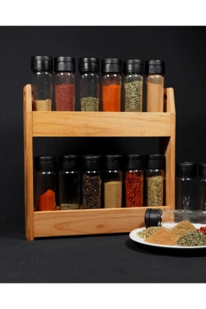 Cansas 12-Piece Spice Set with Wooden Stand 12-Piece Spice Set with Wooden Stand cns12 - Chef Taste
